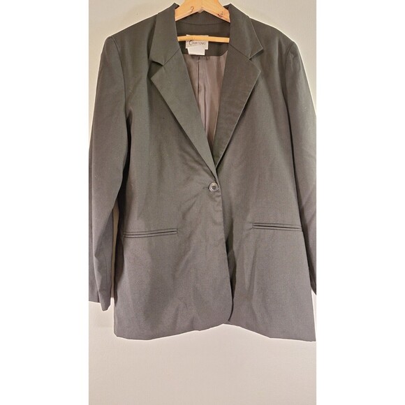 Vtg COURTENAY 100% Wool Single Breasted Lightweight Blazer Jacket Women Sz 12 - Picture 4 of 7